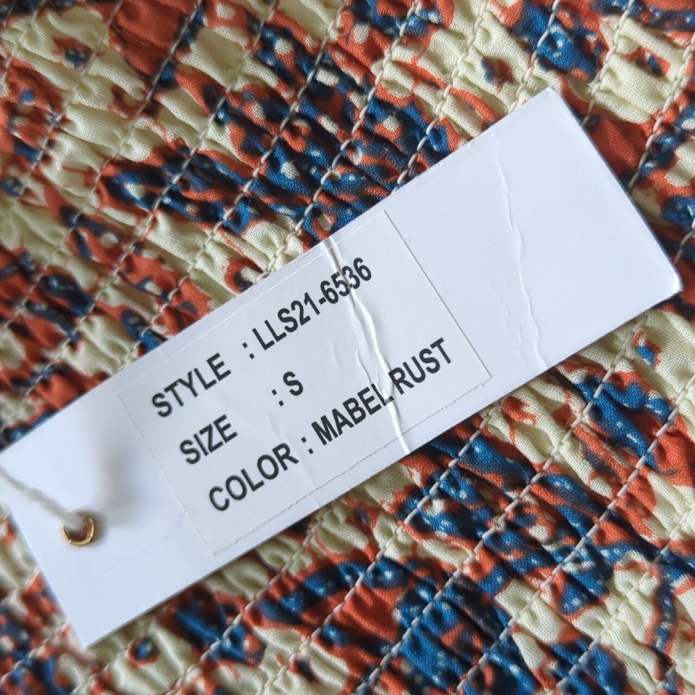 ANTHRO I NWT Smocked Tiered Boho Foral Mabel Maxi Dress by Love the Label, S - Picture 8 of 16